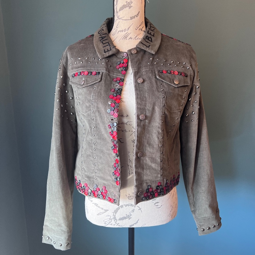 NWT Desigual Embellished Corduroy Jacket, size Euro 40 (medium)